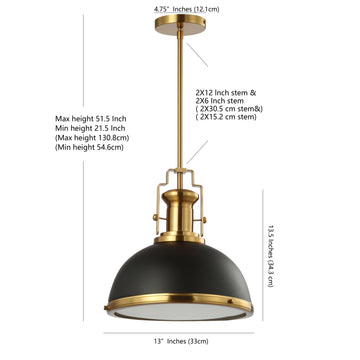 Homer Modern Industrial Iron LED Dome Pendant